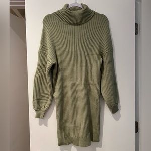 Ribbed sweater dress size S Sage green